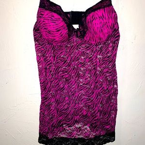 HOT pink sexy zebra print sheer lingerie!